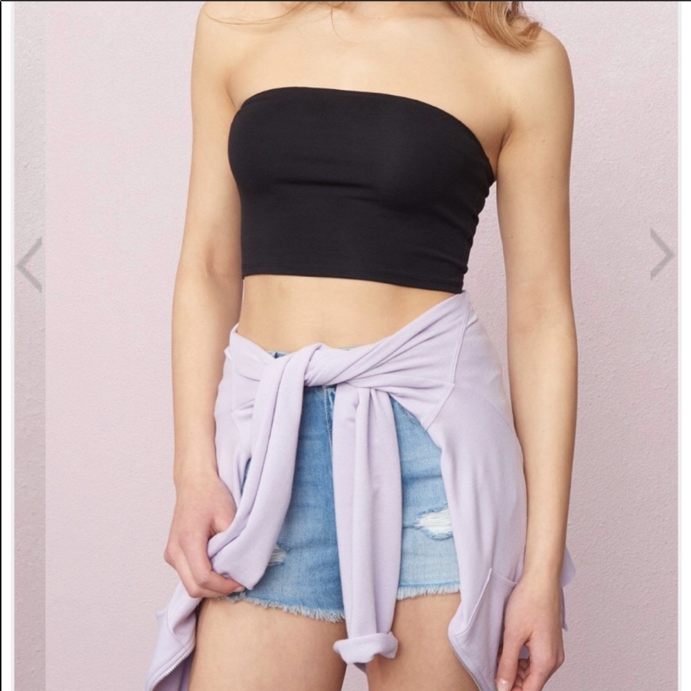 Cropped Black Tube Top